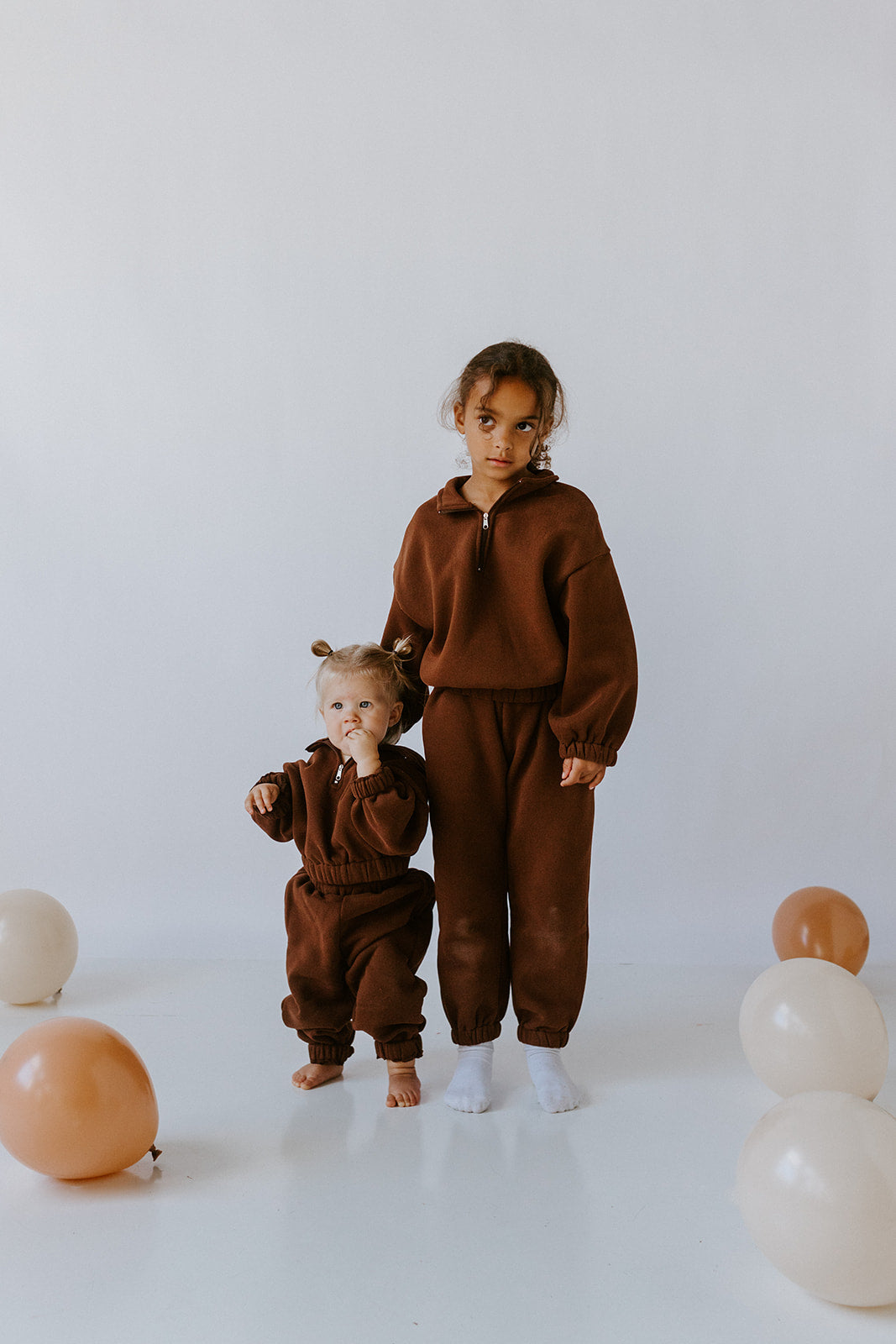 Kids Brown Fleece Hoodie & Pant Set