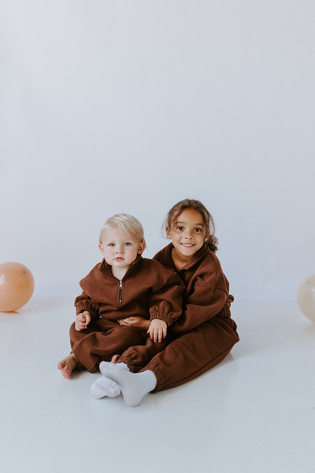 Kids Brown Fleece Hoodie & Pant Set