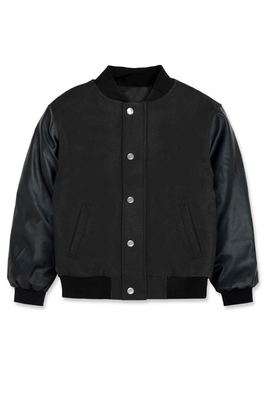 Faux Leather Bomber Jacket