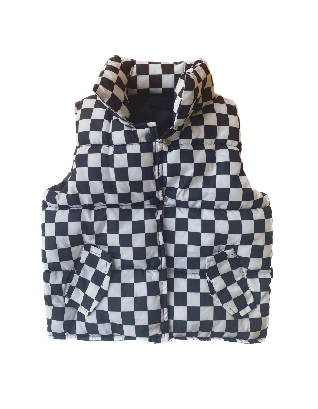 Black checkered Puffer Vest